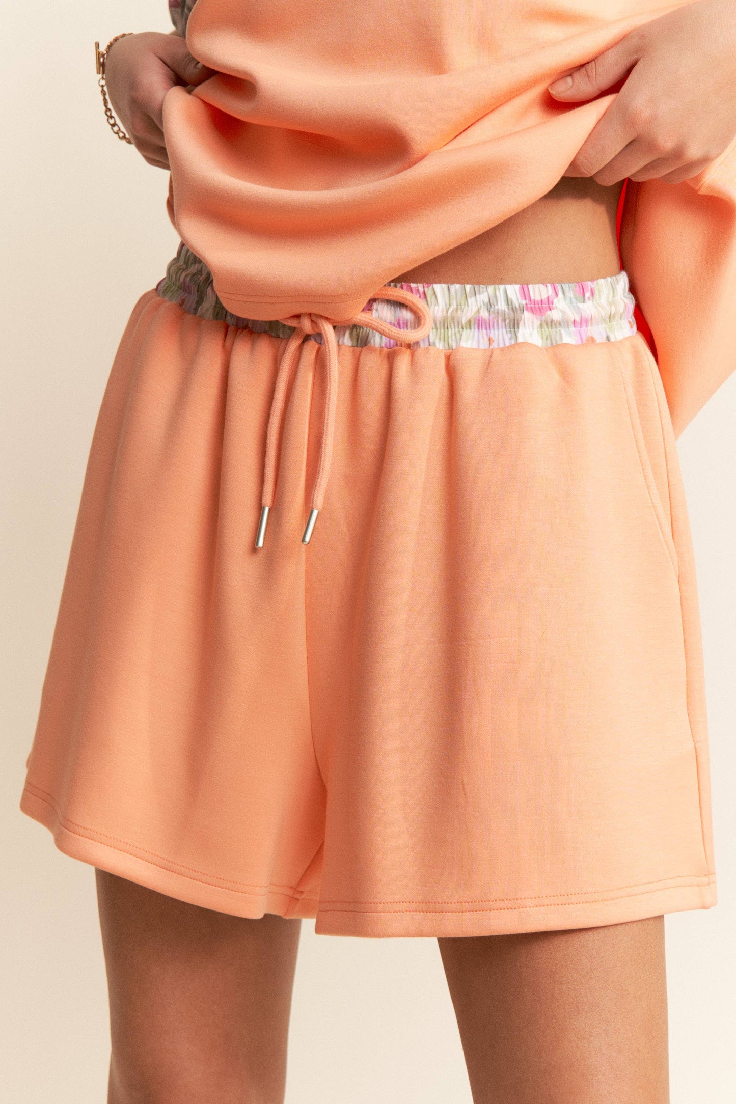 Floral Detail Shorts Set