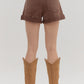 Brown Denim Shorts