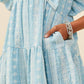 Girls Blue Embroidered Lace Dress