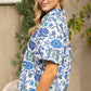 Blue Floral Print Top