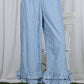Gingham Ruffled  Cropped Pants