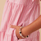 Girls Pink Striped Seersucker Dress