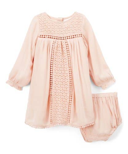 Baby Pink Lace Detail Dress