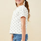 Hayden Puff Sleeve Polka Dot Knit Tee
