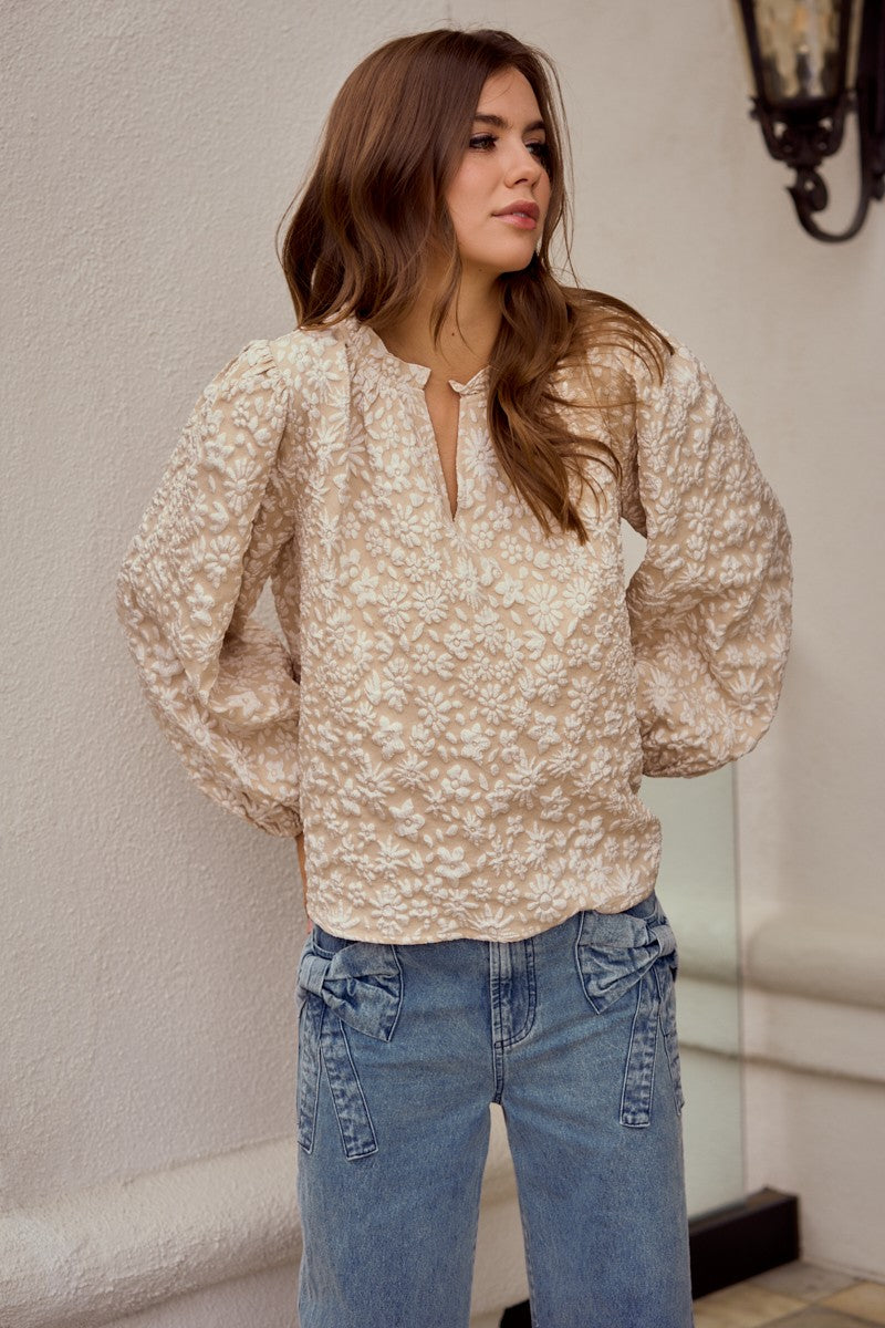Jacquard Luxe Floral Top
