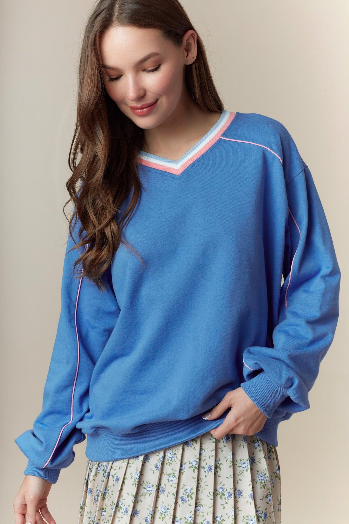 Piping Detail Sweatshirt