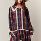Plaid Trim Dress