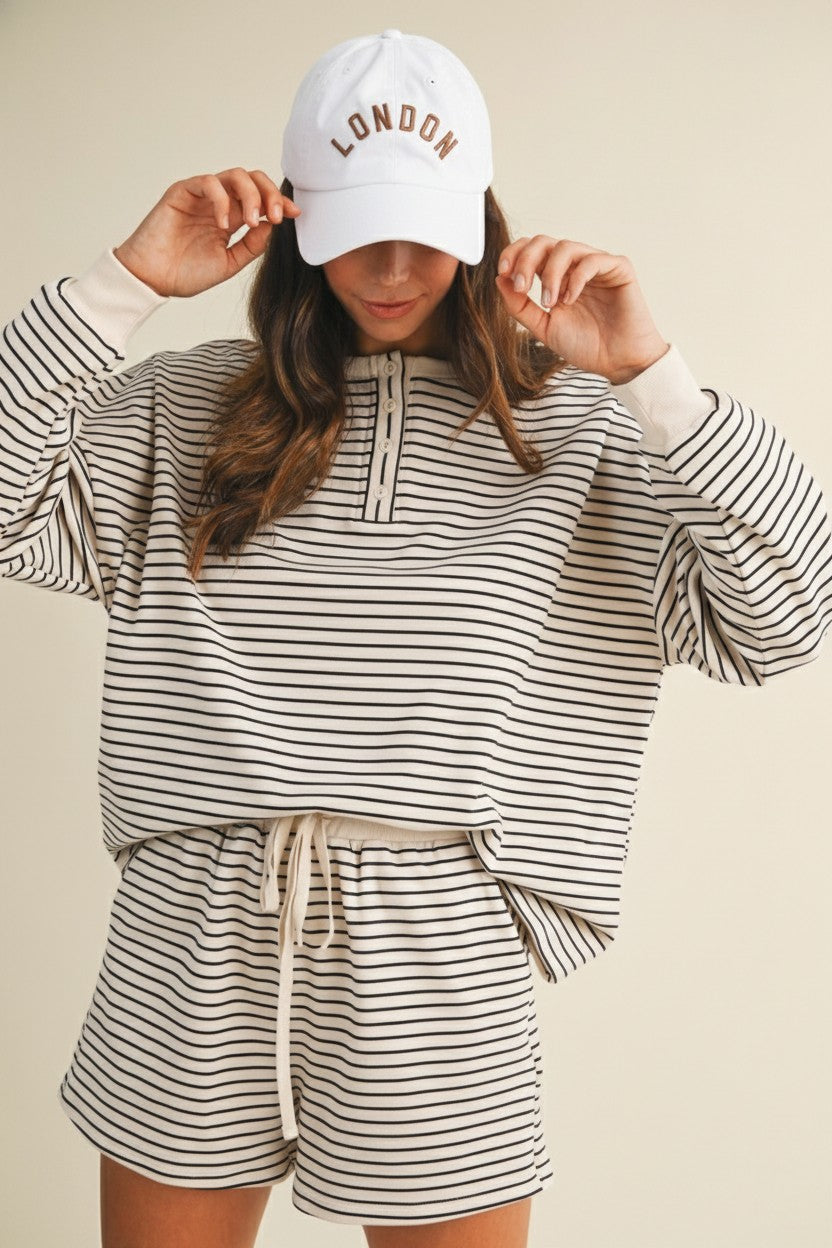 Pin Stripe Shorts Set