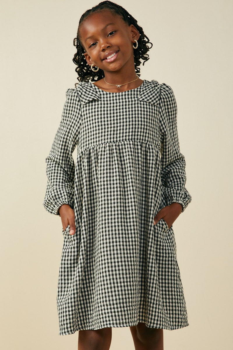 Hayden Black Gingham Bow Detail Dress