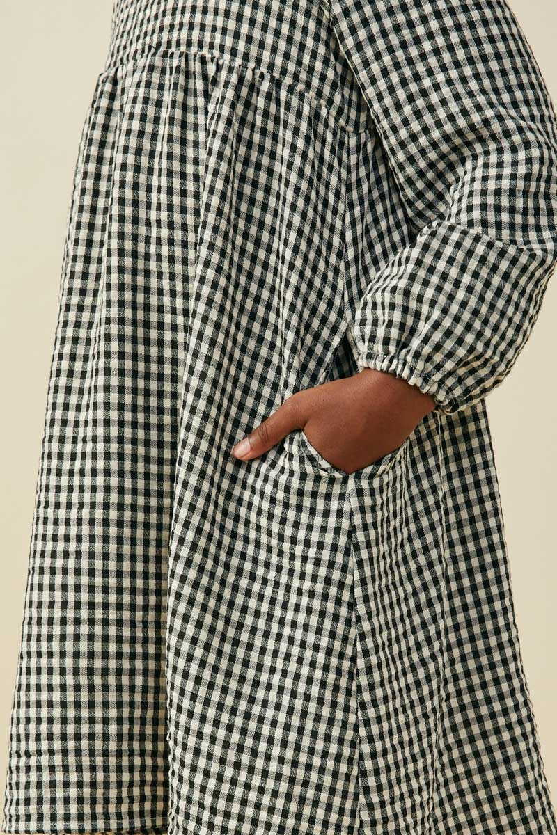 Hayden Black Gingham Bow Detail Dress