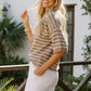 Taupe Striped Knit Top