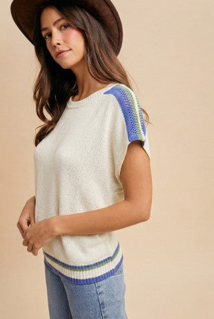 Ivory Colorblock Sweater
