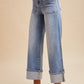 Comfort Stretch Wide Leg Cuff Jean