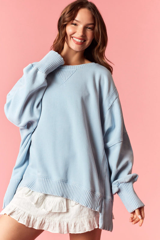 Lt. Blue Hi-Low Sweartshirt
