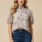 Floral Smock Collar Blouse