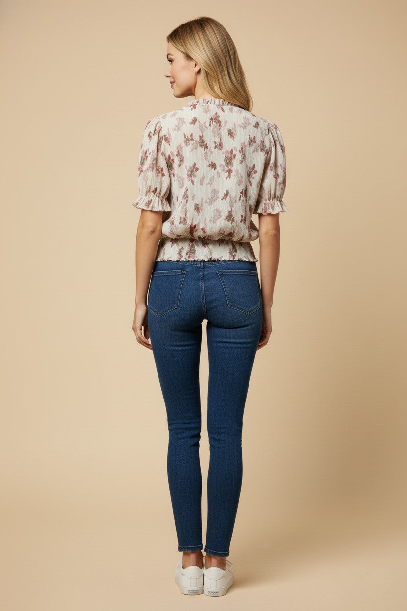 Floral Smock Hem Top