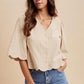 Scallop Half Sleeve Top