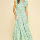 Mint Floral Tiered Maxi