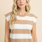 Taupe Stripe Boxy Sweater Tank