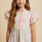 Hayden Girl Floral Striped Ruffle Top