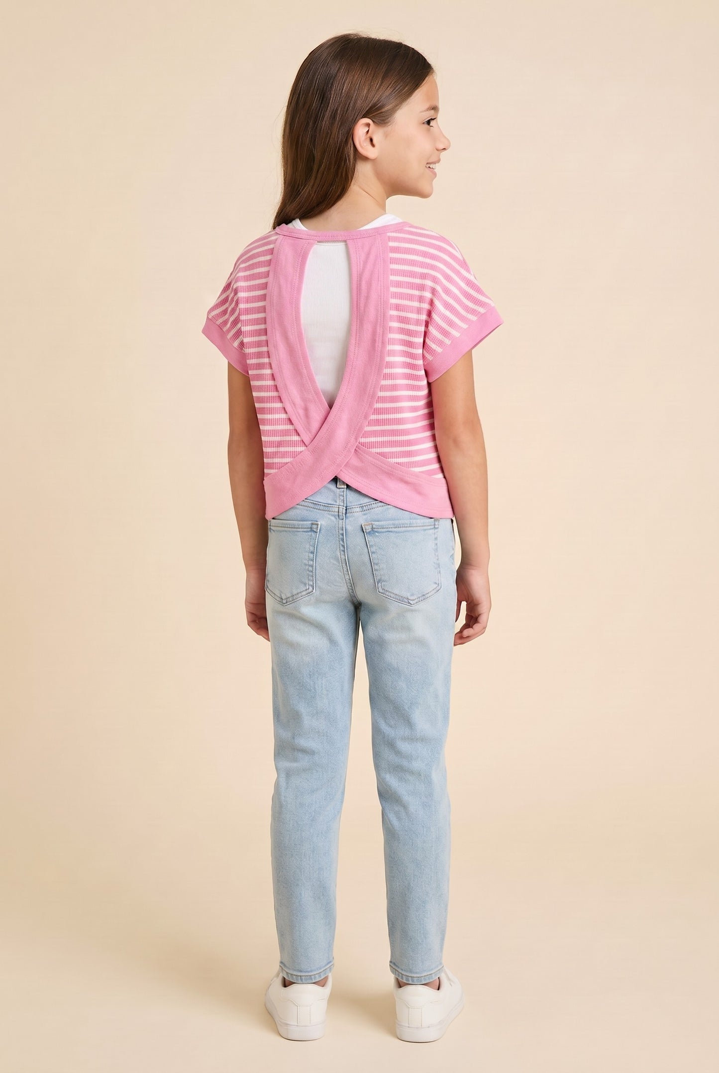 Hayden Tulip Back Striped T Shirt