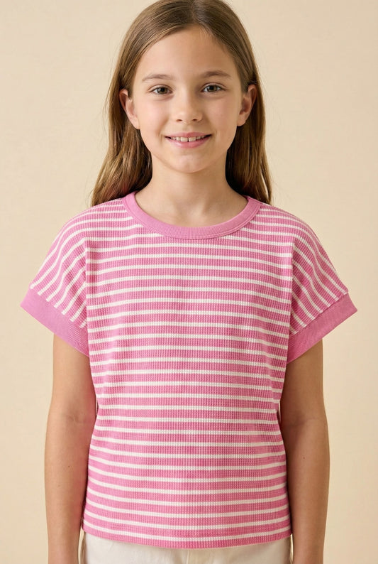 Hayden Tulip Back Striped T Shirt