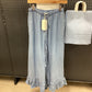 Ruffle Hem Chambray