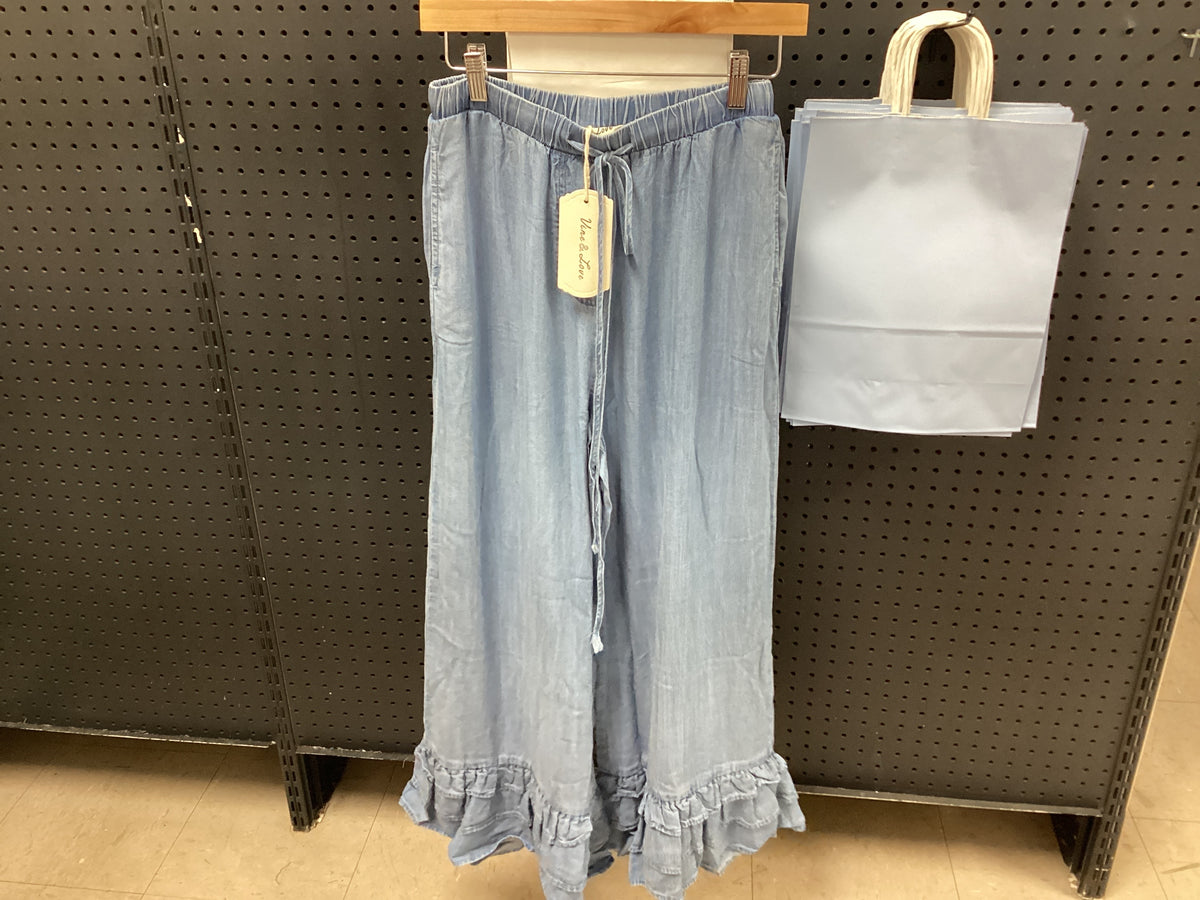 Ruffle Hem Chambray