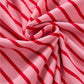 Strawberry Pink Striped 3/4 Sleeve Round Hem Shift T Shirt Dress