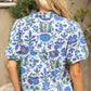 Blue Floral Print Top