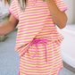 LDC Colorblock Striped Short Sleeve Top and Skirt Set
