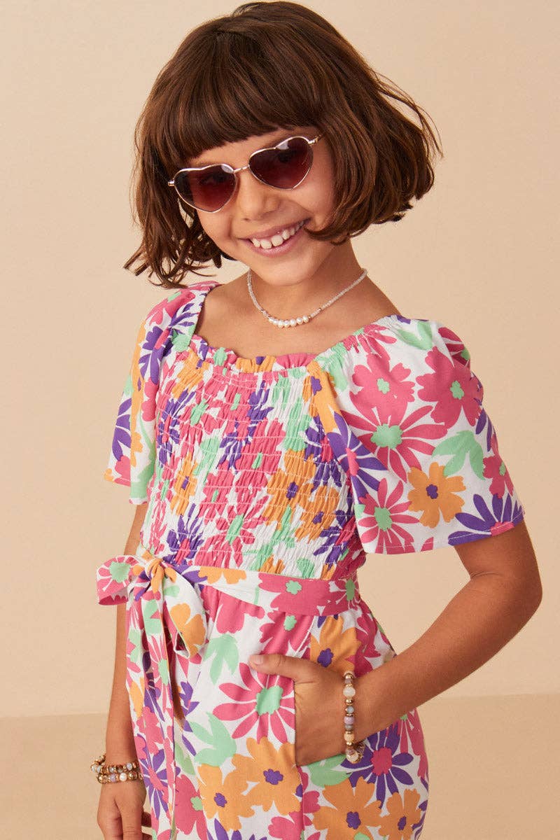 Girls Vivid Floral Jumpsuit