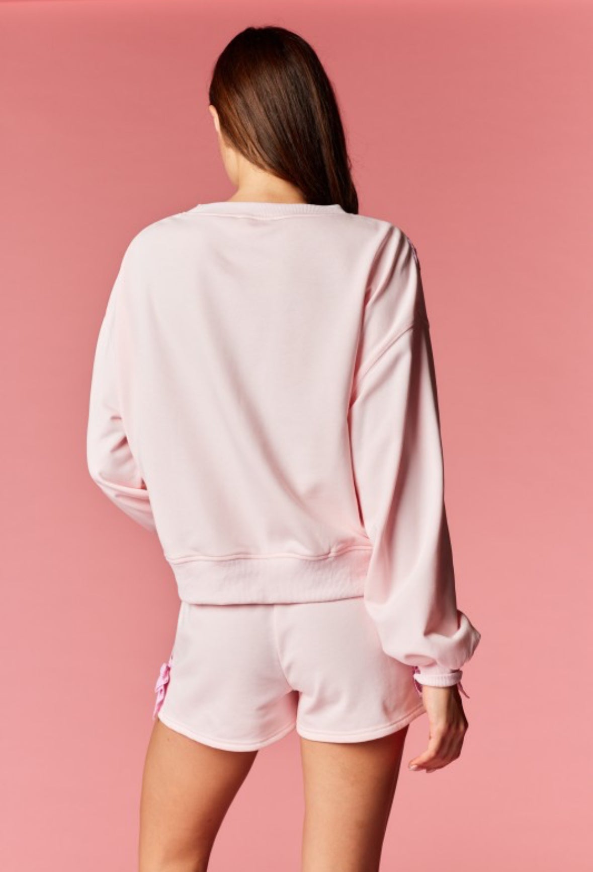 Bow Happy Pink Shorts Set