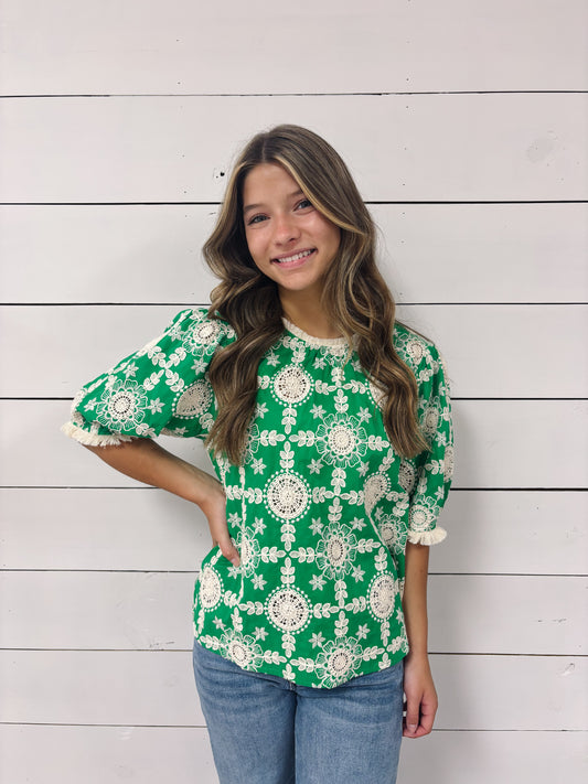 Cara Embroidered Top