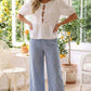 Gingham Ruffled  Cropped Pants
