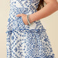Girls Blue Floral Midi Dress