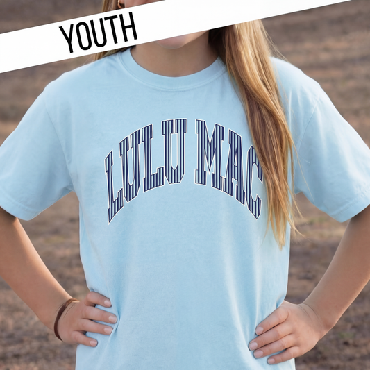 Lulu Mac Stripe Blue Youth Tee