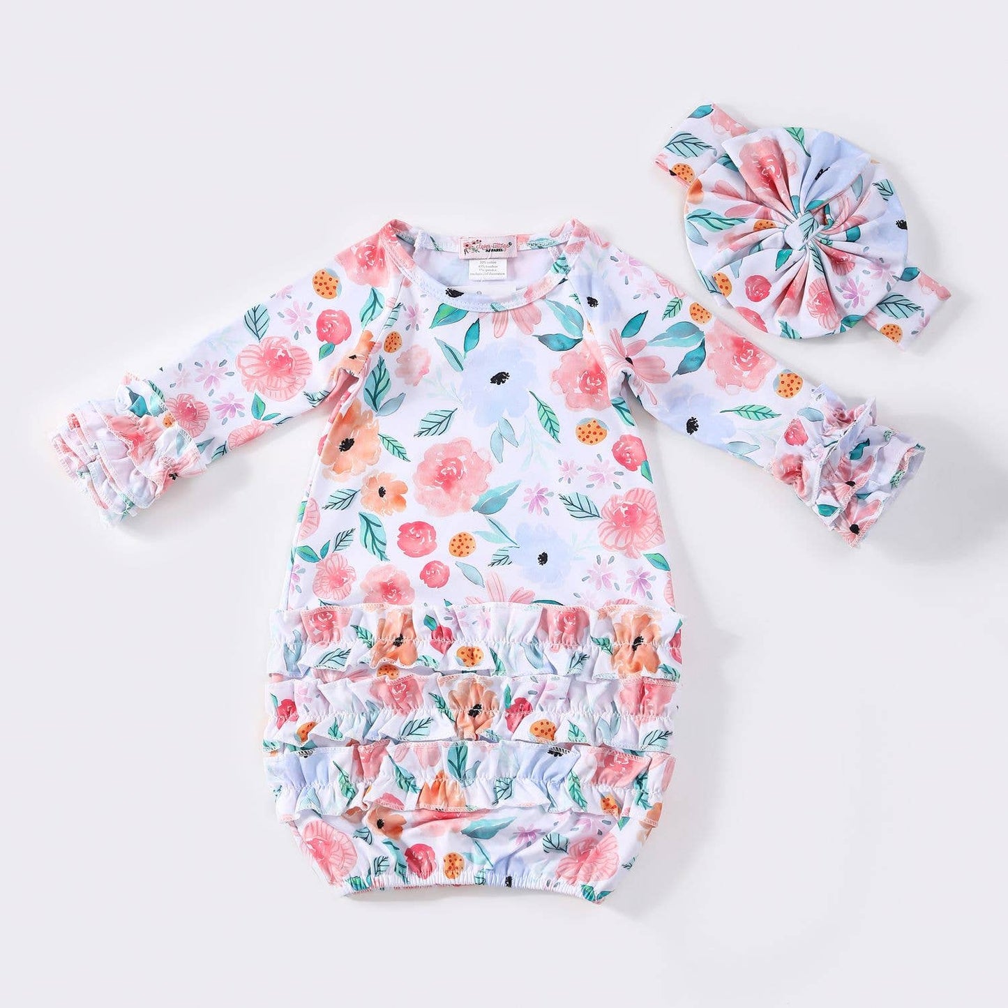 Peach Petals Baby Gown