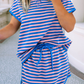 LDC Colorblock Striped Short Sleeve Top and Skirt Set