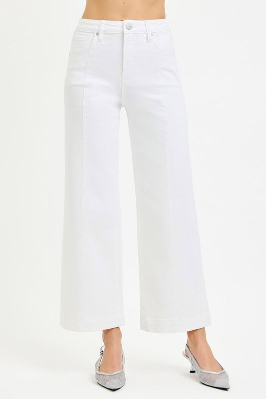 Risen White Crop Jeans
