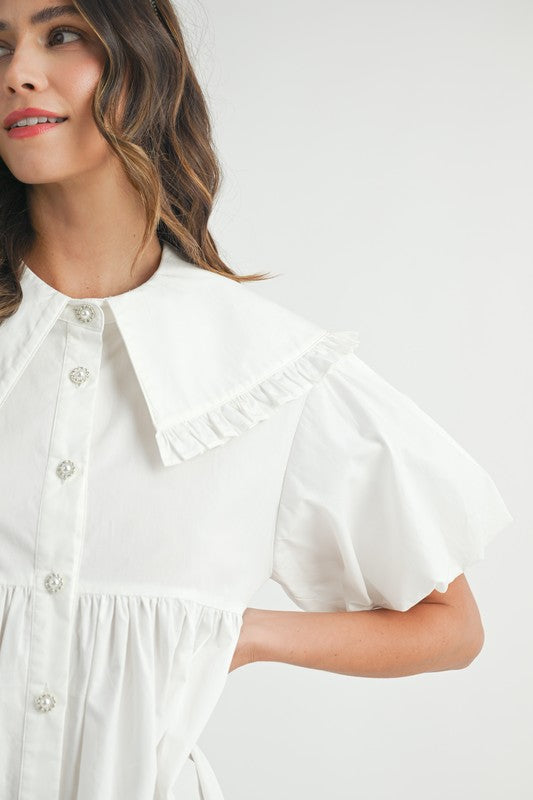 Babydoll White Mini Dress
