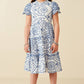 Girls Blue Floral Midi Dress