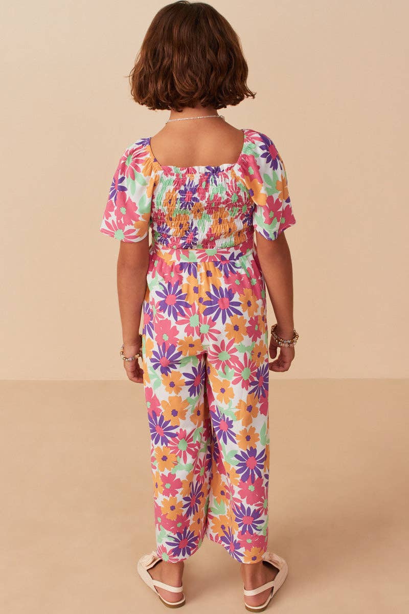 Girls Vivid Floral Jumpsuit