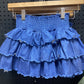Ruffled denim skort