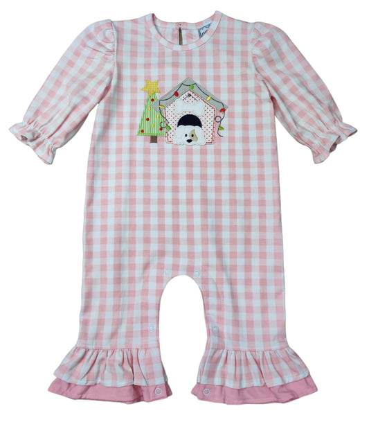 Three Sisters Christmas Puppy Girls Romper