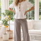 Gingham Ruffled  Cropped Pants
