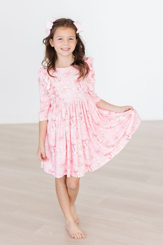 MR Howdy 3/4 Sleeve Ruffle Twirl Dress