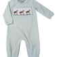 Three Sisters Horse Smocked Boys Romper