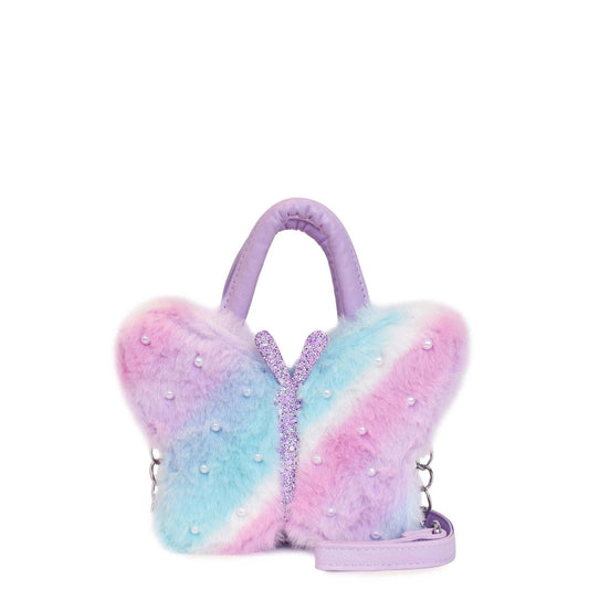 Plush Butterfly Pearl Crossbody Bag