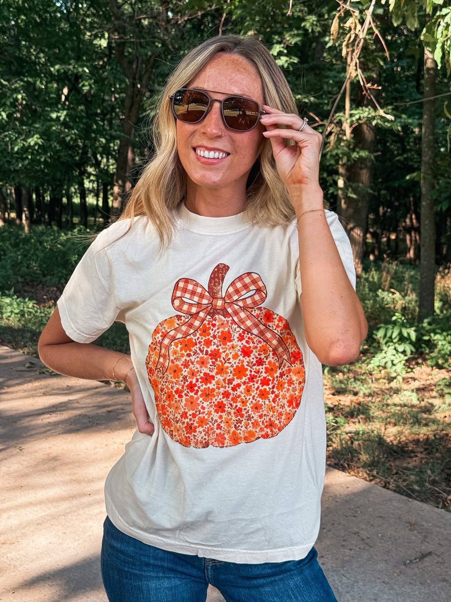 Floral Pumpkin Tee